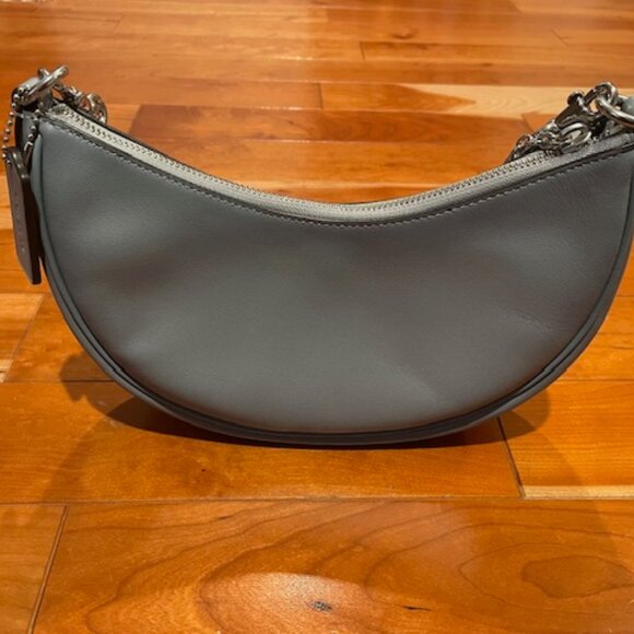 Coach Mira Shoulder Bag in Gray / Blue Glovetanned Leather + Chain Strap CM583 - Picture 9 of 14